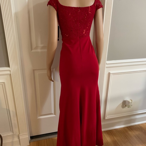 Women’s junior red lace top fit & flare dress - Picture 9 of 11